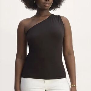 Everlane Black One-Shoulder Top S NWOT